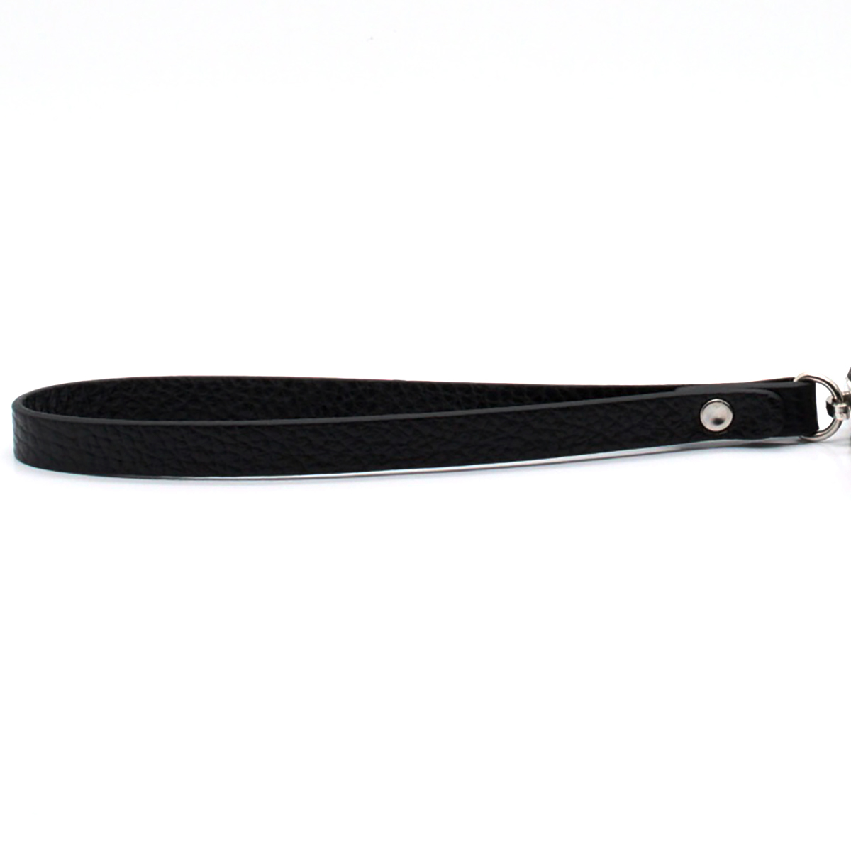 Pochette Unisex in Vera Pelle Nera Borsello con Manico da Polso